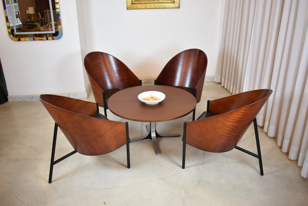 Set of Four Philippe Starck Armchairs, 1st Ed., Pratfall for Driade, Italy, 1984