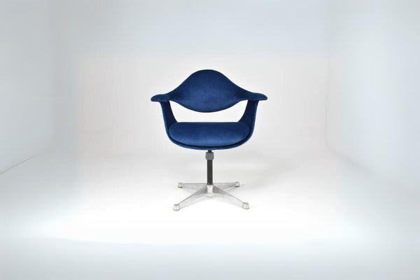 Velvet and Aluminum Armchair By George Nelson, USA, 1964s