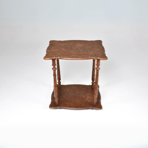 1900's Japanese Sculpted Wooden Tea Table
