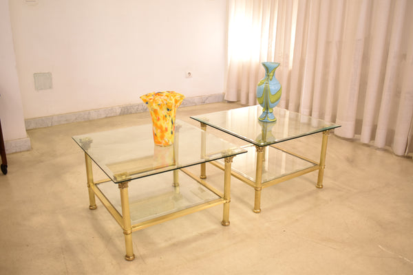 Pair of French Hollywood Regenc Coffee Tables Attributed to Maison Jansen, 1980s