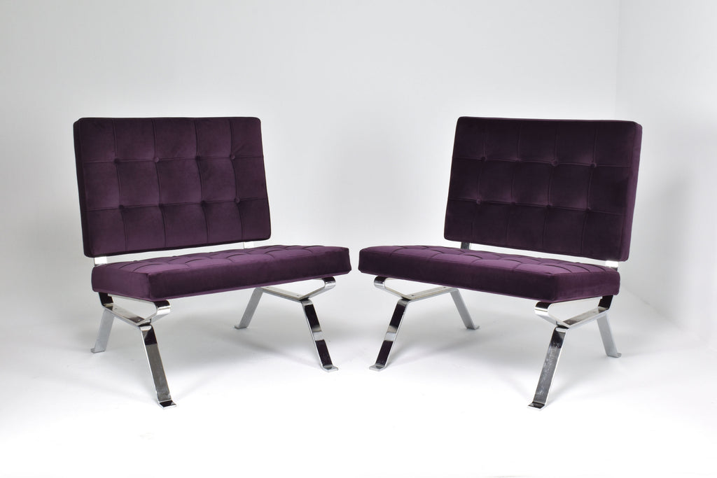 Pair of Italian Mid-Century Dione Gastone Rinaldi Lounge Chairs, 1950's