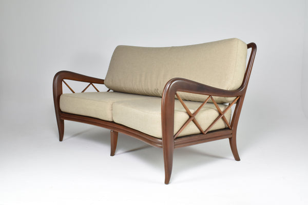 Italian Mid-Century Modern Walnut Sofa, 1950s
