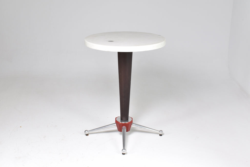1950's French Stainless Steel Marble Table