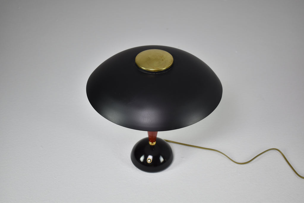 Italian Metal Art Deco Table Lamp, 1960s