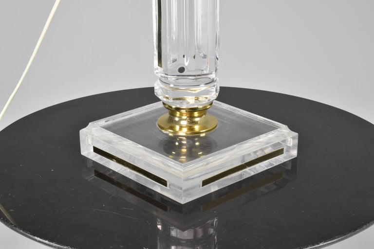 1970's French Plexiglass Table Lamp