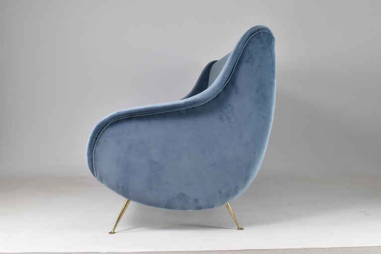 1950's Italian Velvet Restored Sofa