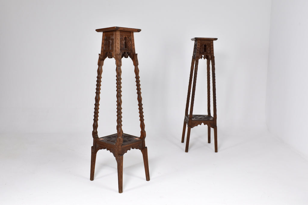 Exquisite Pair of 1930's Moorish Pedestal tables