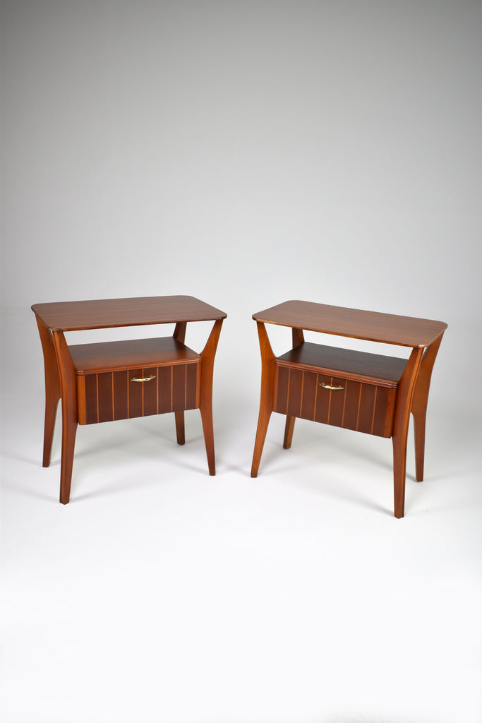 Pair of Italian Maple Nightstands Attributed to Gio Ponti for Cantu, 1950s