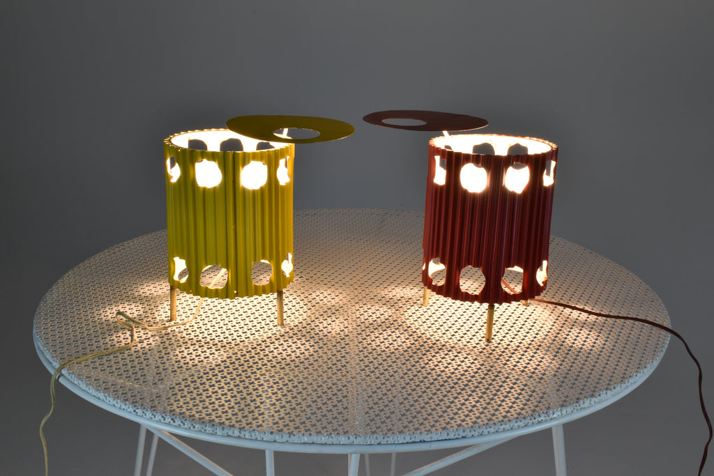 French 'Java' Table Lamps by Mathieu Matégot, 1953s