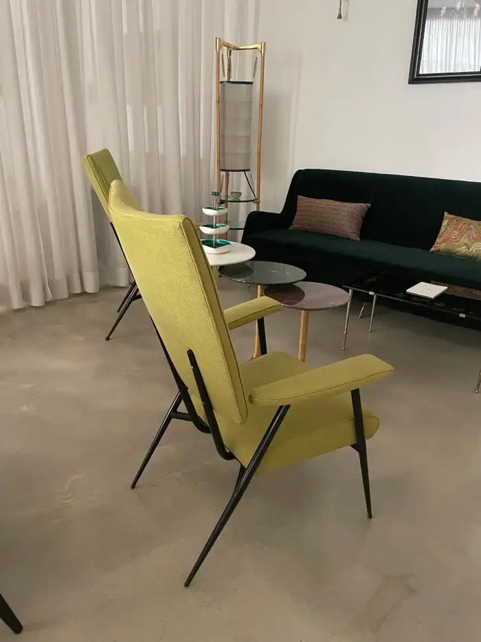 French Mid-Century Steel Armchair, 1950's