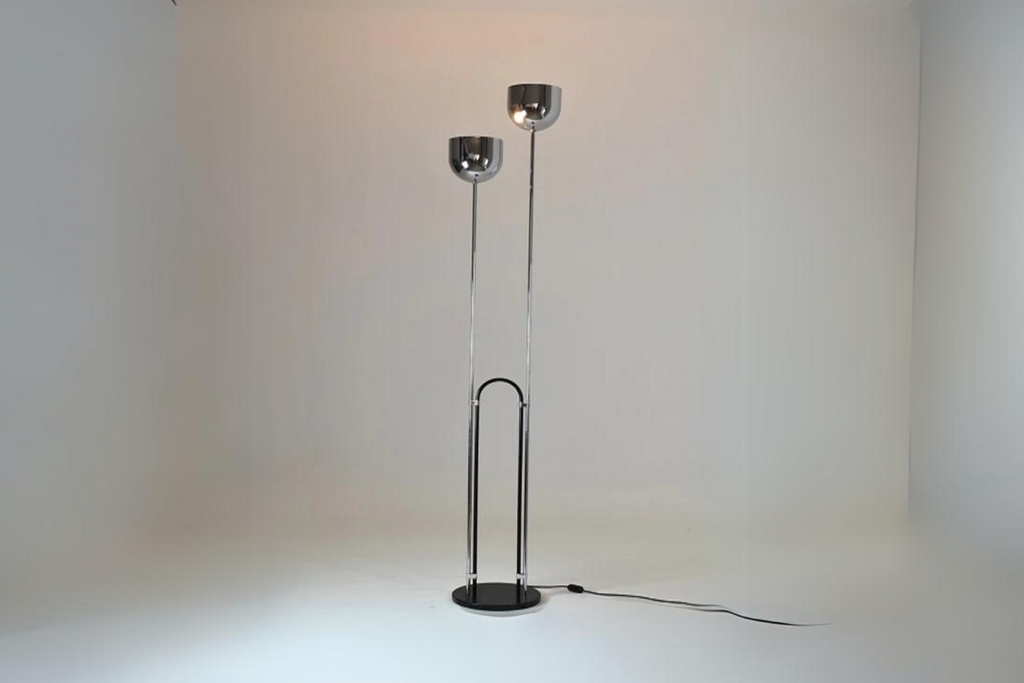 1970's Italian Metal Floor Lamp Attributed to Reggiani