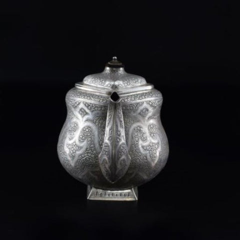 1950s Large Traditional Engraved Sterling Silver Teapot