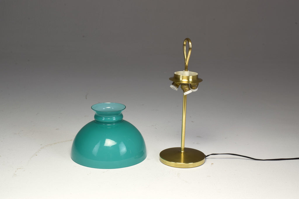 1950's Mid-Century Ignazio Gardella Turquoise Brass Table Lamp - Spirit Gallery 