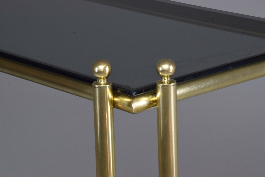 20th Century French Brass Glass Console Table, 1970s - Spirit Gallery 