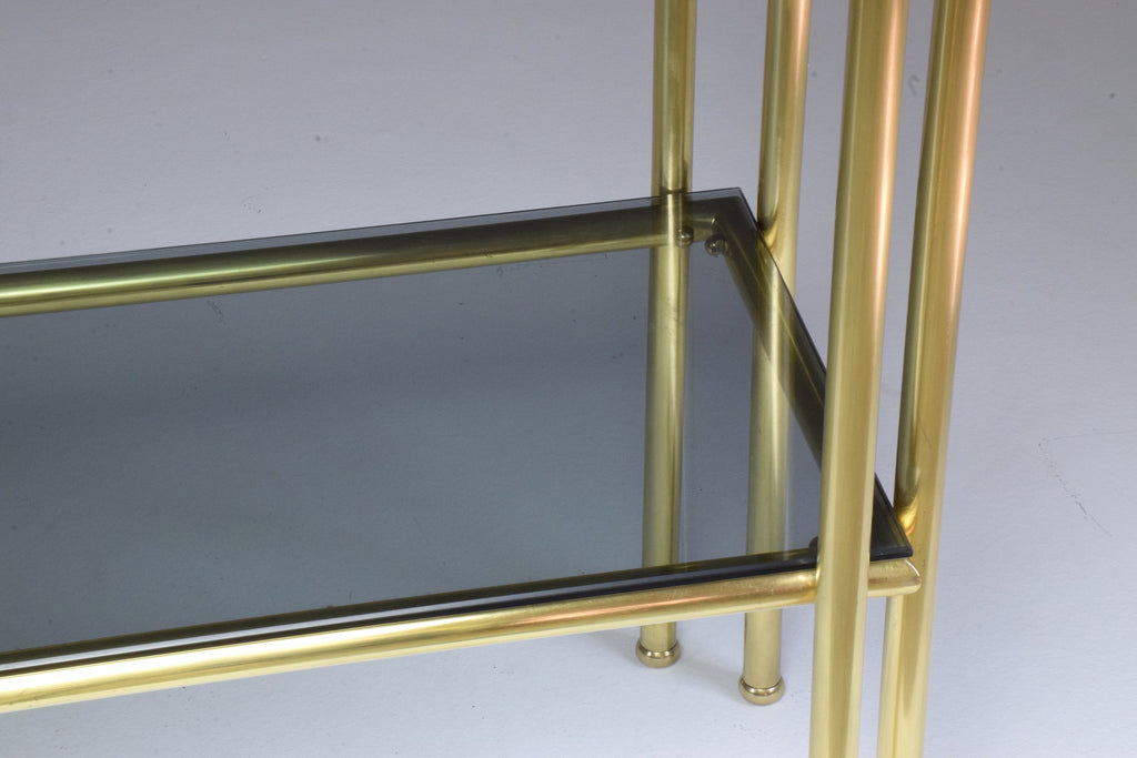 20th Century French Brass Glass Console Table, 1970s - Spirit Gallery 