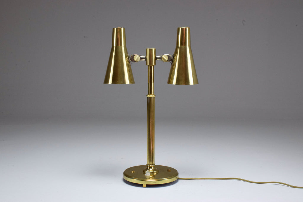20th Century Scandinavian Brass Double Shade Table Lamp by Sønnico, 1960s - Spirit Gallery 