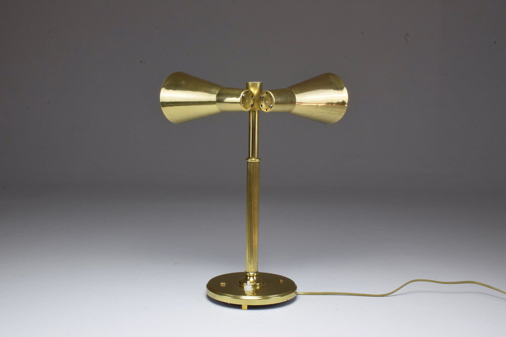 20th Century Scandinavian Brass Double Shade Table Lamp by Sønnico, 1960s - Spirit Gallery 