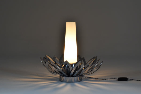 1970's Stainless Steel Flower Lamp by Jacqueline Trocmé - Spirit Gallery 