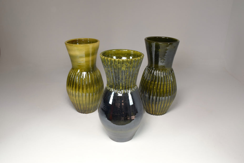 Karla Dark Green Tall Ceramic Vase - Spirit Gallery 