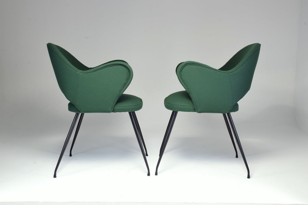 1950s Pair of Italian Green Armchairs - Spirit Gallery 