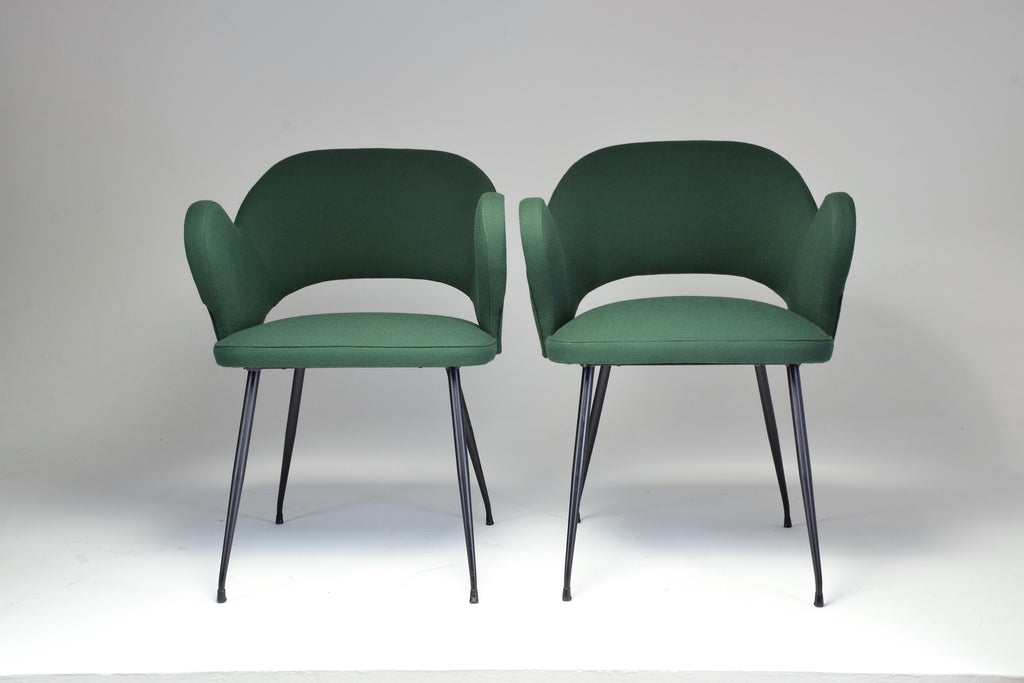 1950s Pair of Italian Green Armchairs - Spirit Gallery 