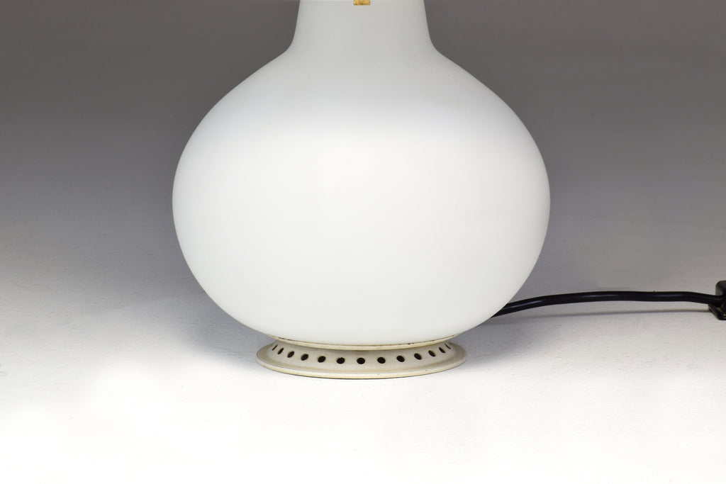 1953 First Edition Max Ingrand White Glass Double Light Table Lamp - Spirit Gallery 