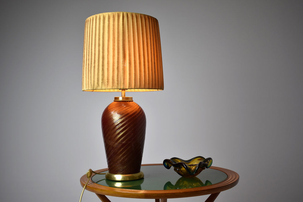 1970's Italian Mid-Century Murano Table Lamp by Tommaso Barbi - Spirit Gallery 