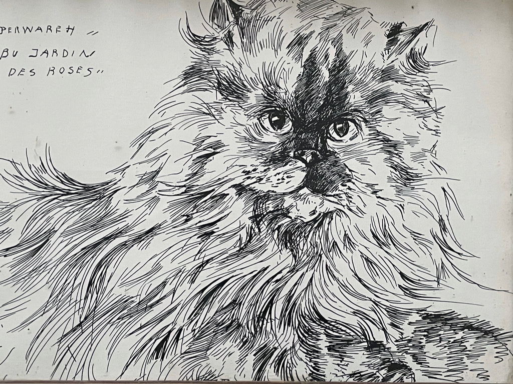 Cat Ink Paiting by Paulette Lagosse, 1969 - Spirit Gallery 
