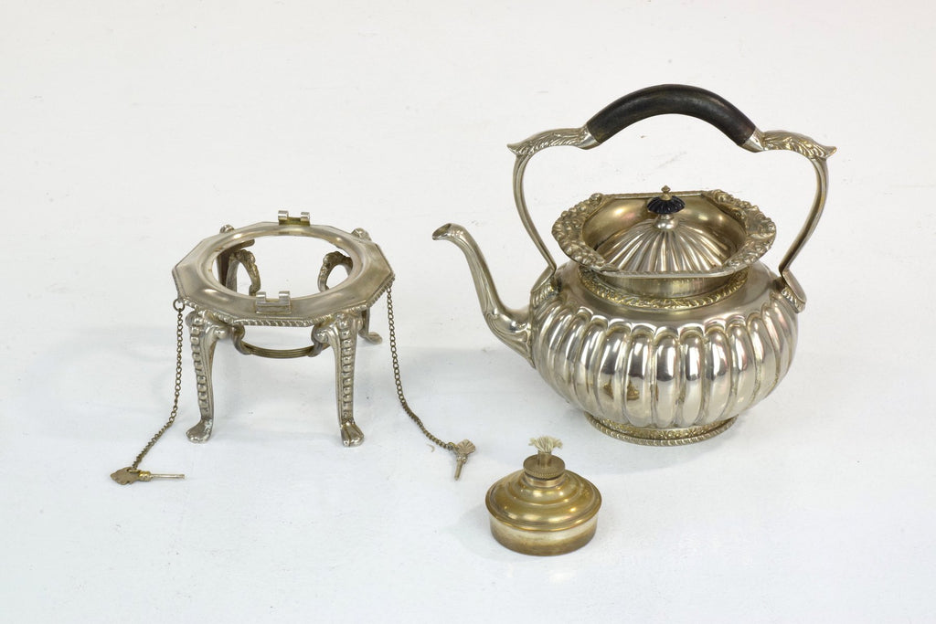 Antique Edwardian Sterling Silver Tea Kettle by William Hutton & Sons Ltd - Spirit Gallery 