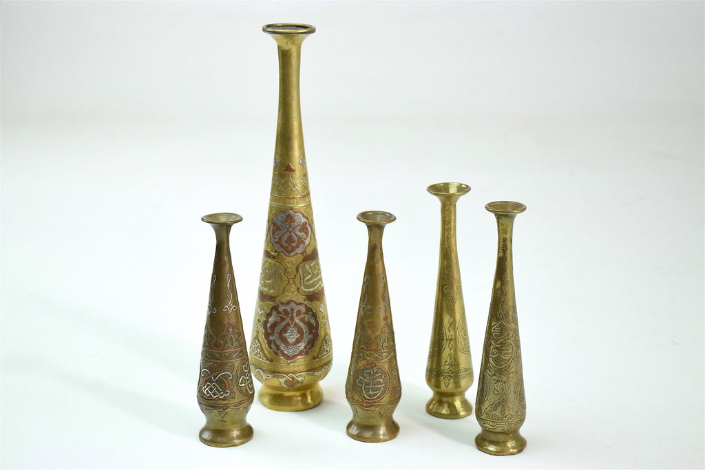 Antique Islamic Syrian Single Flower Vases, Set of Five - Spirit Gallery 