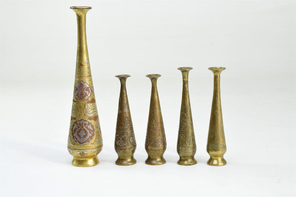 Antique Islamic Syrian Single Flower Vases, Set of Five - Spirit Gallery 