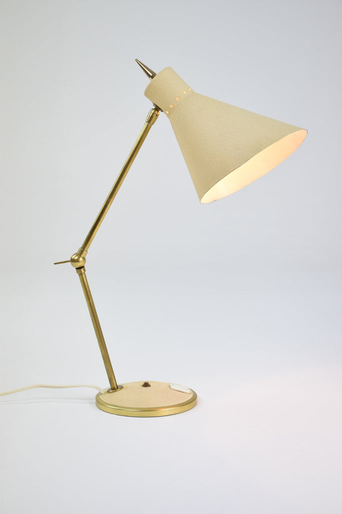 Articulating Brass and Enameled Aluminium Desk Lamp, 1960's - Spirit Gallery 
