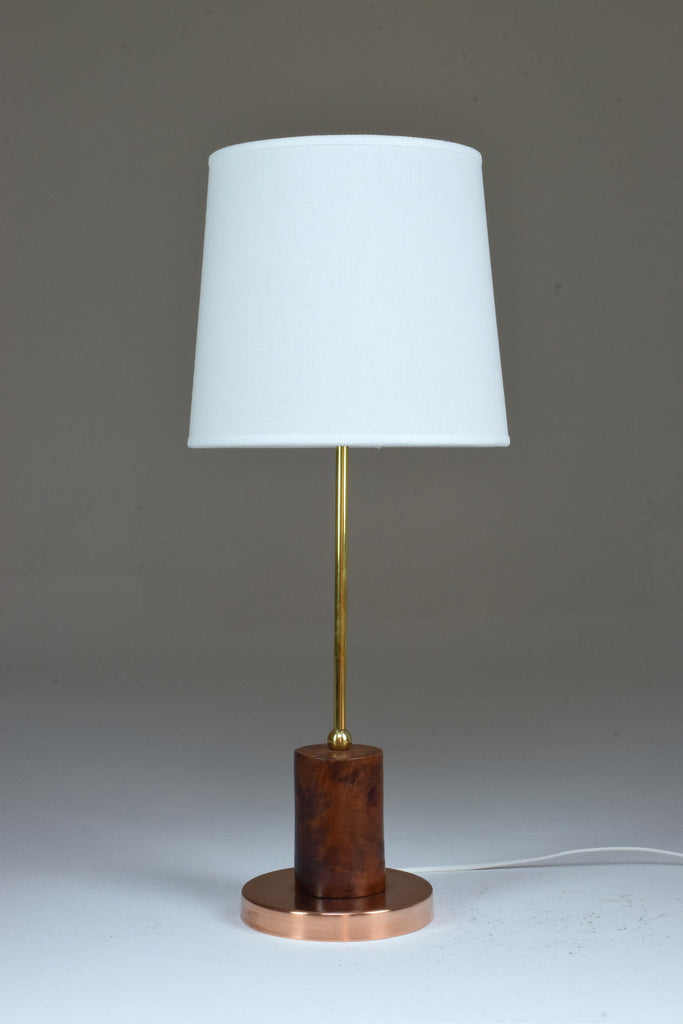 Brass and Wood Table Lamp, Confinement Collection by JAS - Spirit Gallery 