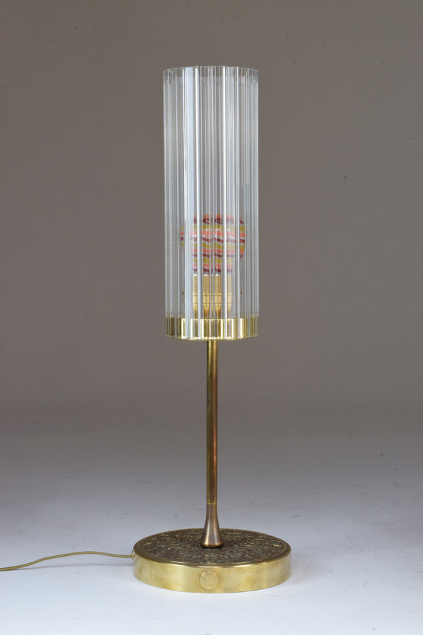 Engraved Brass Table Lamp, Confinement Collection by JAS - Spirit Gallery 
