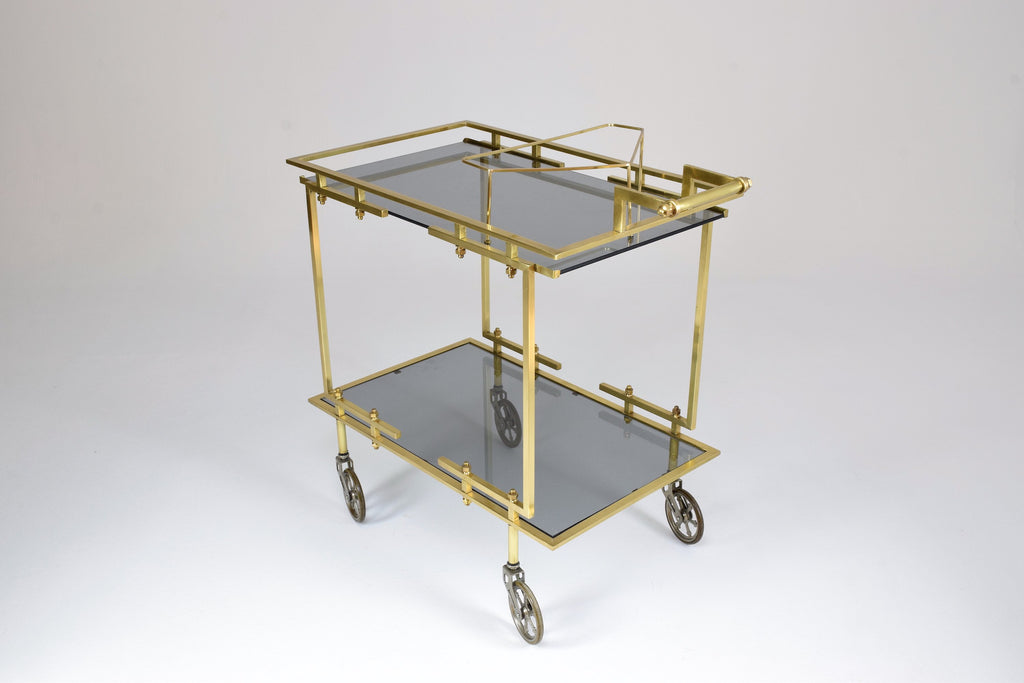 French Brass Bar or Serving Cart Trolley, 1970's - Spirit Gallery 