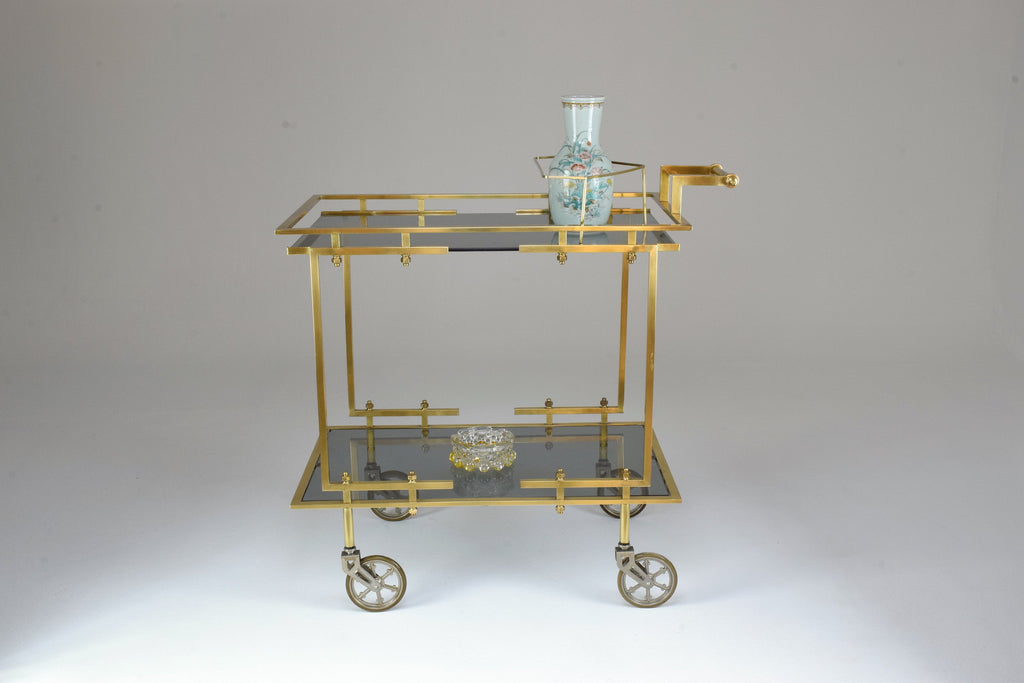 French Brass Bar or Serving Cart Trolley, 1970's - Spirit Gallery 