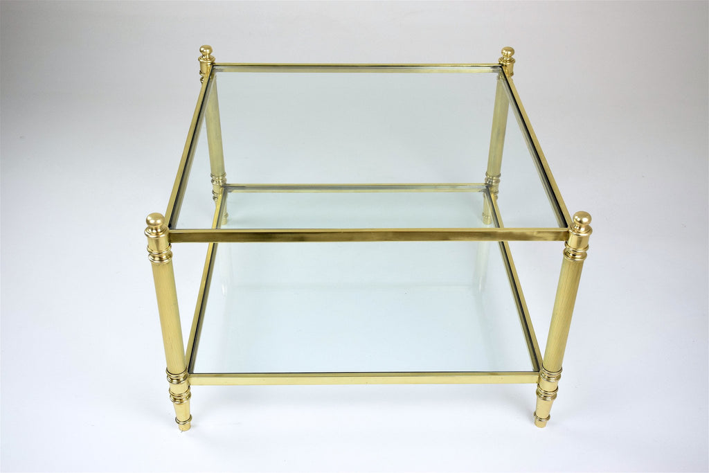 French Brass Two Tier Coffee Table, 1970's - Spirit Gallery 
