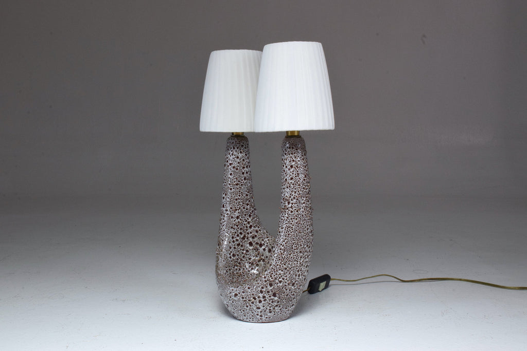 French Mid-Century Ceramic Table Lamp by Vallauris le Vaucour, 1950's - Spirit Gallery 