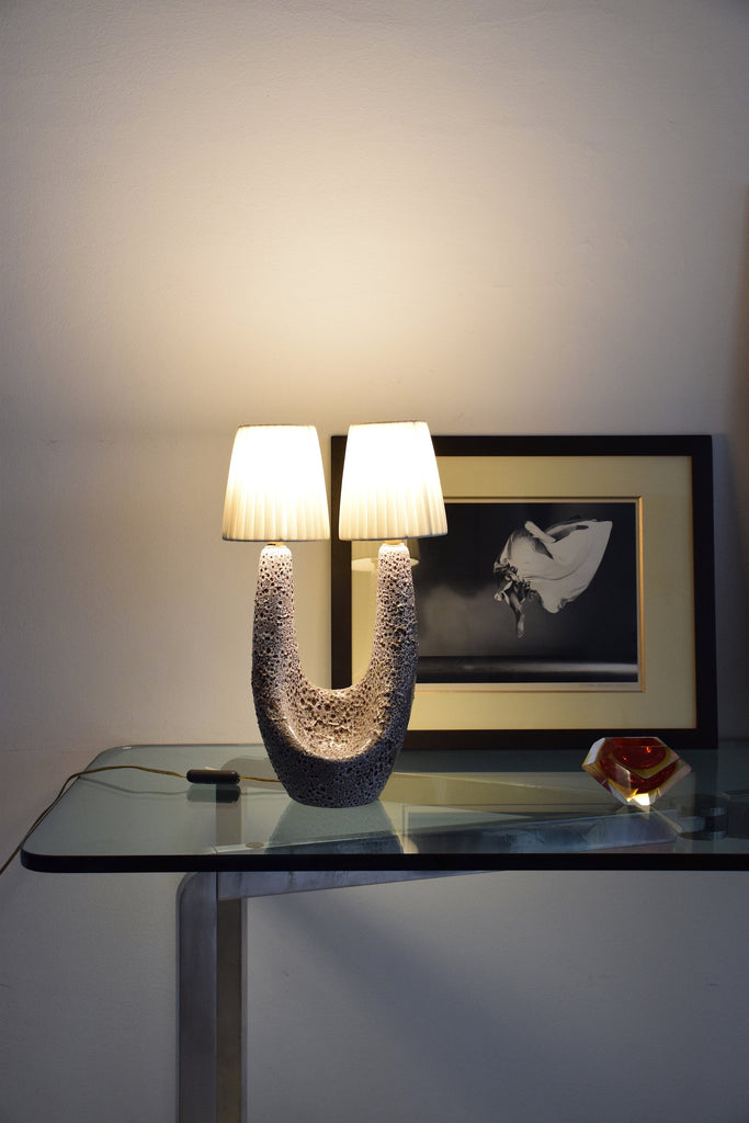 French Mid-Century Ceramic Table Lamp by Vallauris le Vaucour, 1950's - Spirit Gallery 