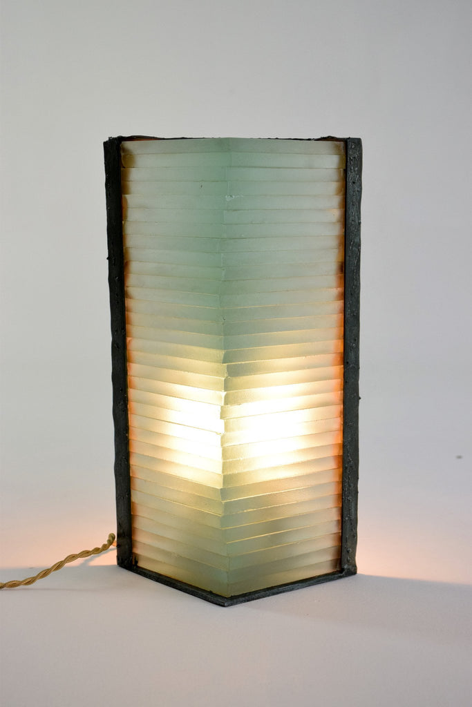 French Vintage Frosted Glass Table Lamp by Marco de Gueltzl, 1980's - Spirit Gallery 