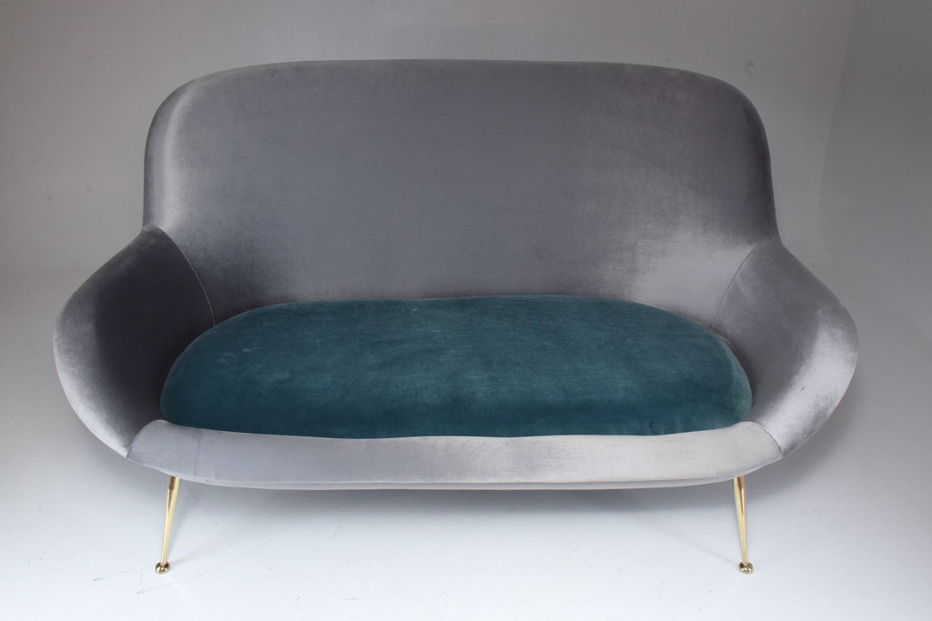 Italian Midcentury Velvet Sofa Set by ISA Bergamo, 1950s - Spirit Gallery 