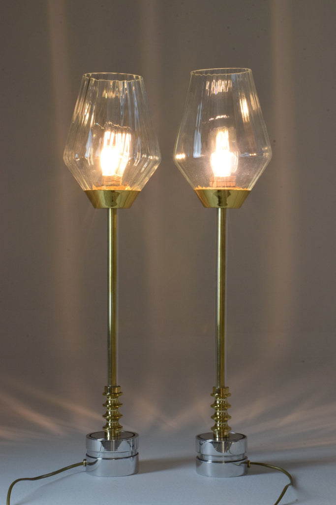 Pair of Brass Table Lamps, Confinement Collection by JAS - Spirit Gallery 